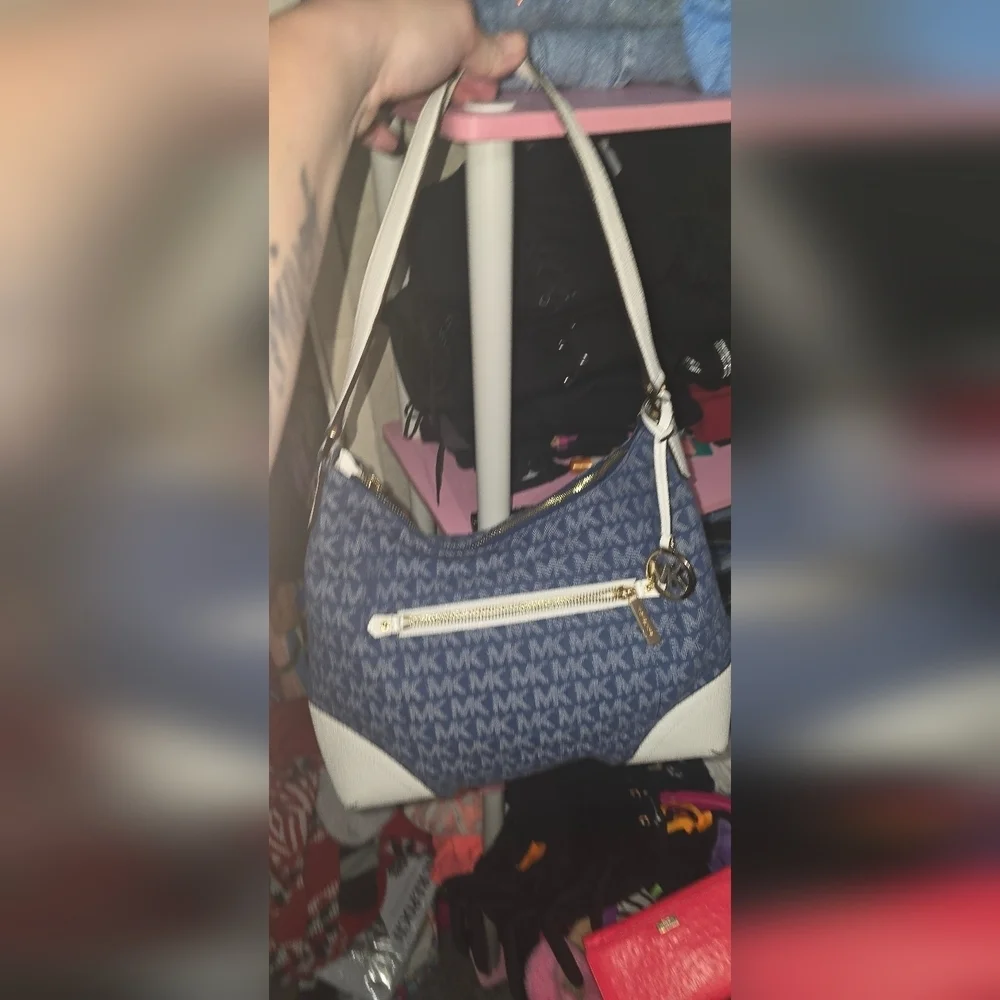 RARE Like new MICHAEL KORS DENIM SHOULDER BAG